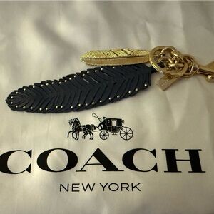 Coach Navy Blue Feather Charm
